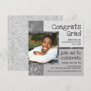 Stilvolle Trendy Foto Template Graduation Party Einladung