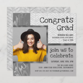 Stilvolle Trendy Foto Template Graduation Party Einladung