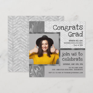 Stilvolle Trendy Foto Template Graduation Party Einladung