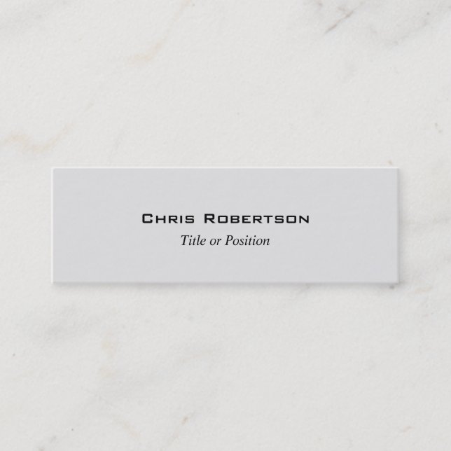 Stilvolle Trendy Gray Charming Business Card Mini Visitenkarte (Vorderseite)