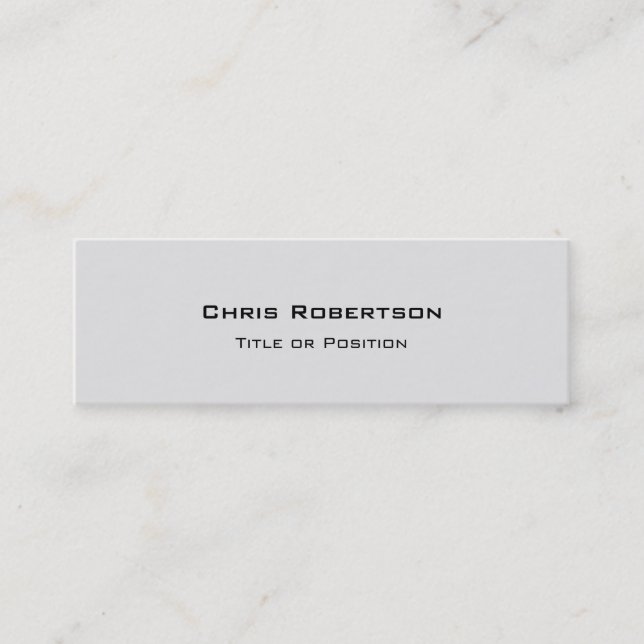 Stilvolle Trendy Gray Charming Business Card Mini Visitenkarte (Vorderseite)