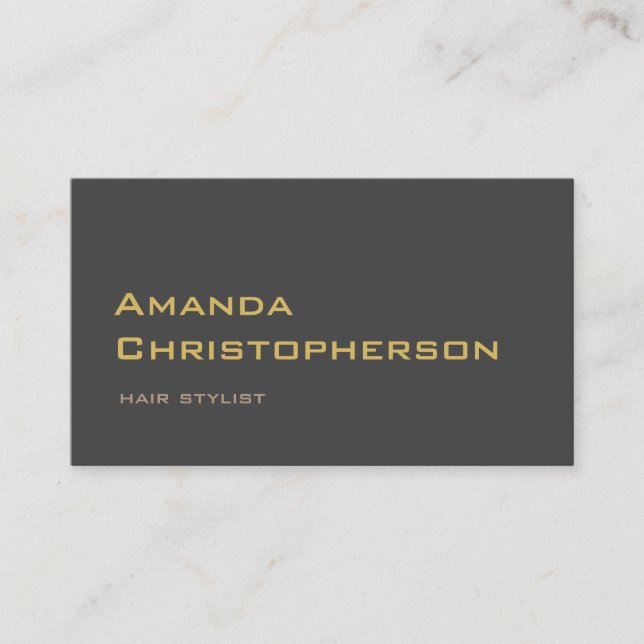 Stilvolle Trendy Gray Hair Stylist Business Card Visitenkarte (Vorderseite)