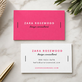 Stilvolle Trendy Hot Pink Moderne Minimalistische  Visitenkarte