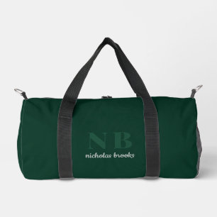Stilvolle Trendy Minimal Monogram Dunkelgrün Duffle Bag