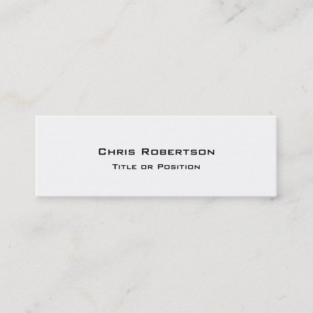 Stilvolle Trendy White Charming Business Card Mini Visitenkarte (Vorderseite)