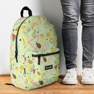 Stilvolle Tropenfrüchte Grün Bedruckter Rucksack