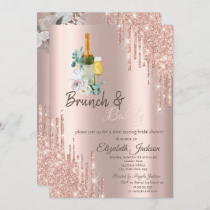Stilvolle Tropfen Brunch & Bubbly Brautparty Invit Einladung