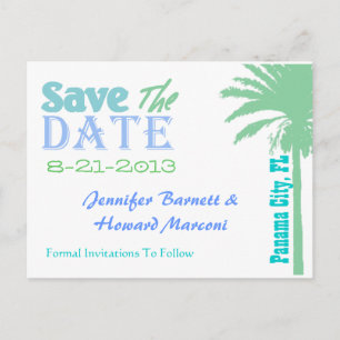 Stilvolle Tropical Save the Date Post Card Ankündigungspostkarte