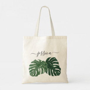 Stilvolle tropische Monstera-Tasche Tragetasche