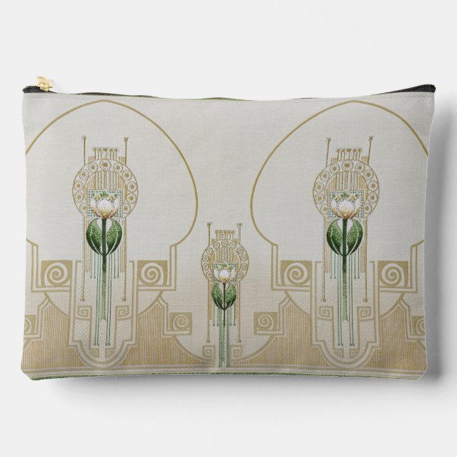 Stilvolle Tulips Jugendstil-Medaillen Bridemaid Zubehörtasche (Vorderseite)