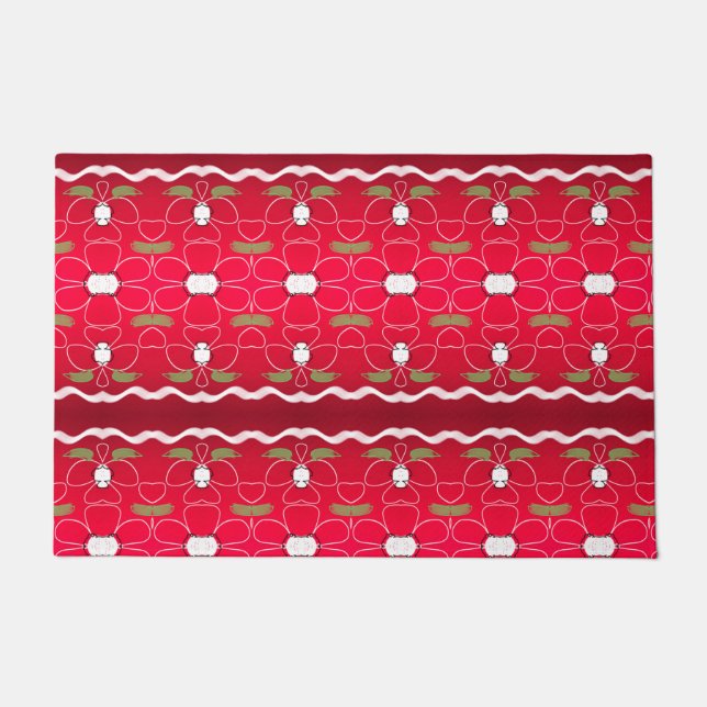Stilvolle Türmatte mit Reds und leuchtendem Pi (Vorderseite)