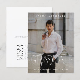 Stilvolle Type Foto Graduation Party Ankündigungspostkarte