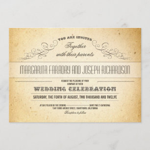 stilvolle Typografie Design Vintage Hochzeit lädt  Einladung
