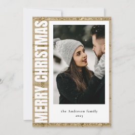 Stilvolle Typografie Gold Tartan Karierte Weihnach Feiertagskarte