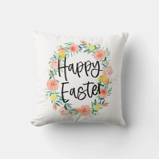 Stilvolle Typografie Wasserfarben Blumengarten Ost Kissen (Vorderseite)