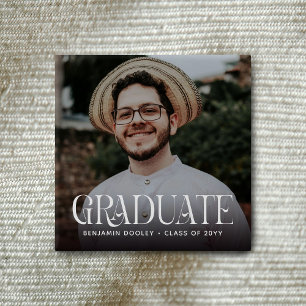 Stilvolle Typografy Overlay Foto Graduate Button