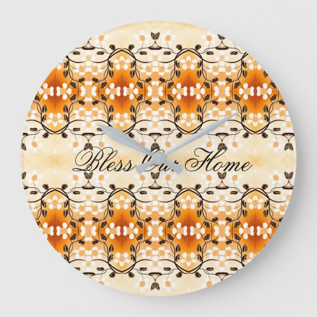 Stilvolle Uhr mit dem Segen unseres Zuhause-Textes (Vorderseite)