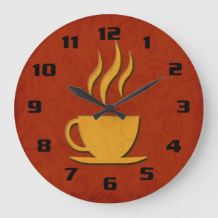 Stilvolle und elegante Kaffee- oder Teetasse Küche Große Wanduhr