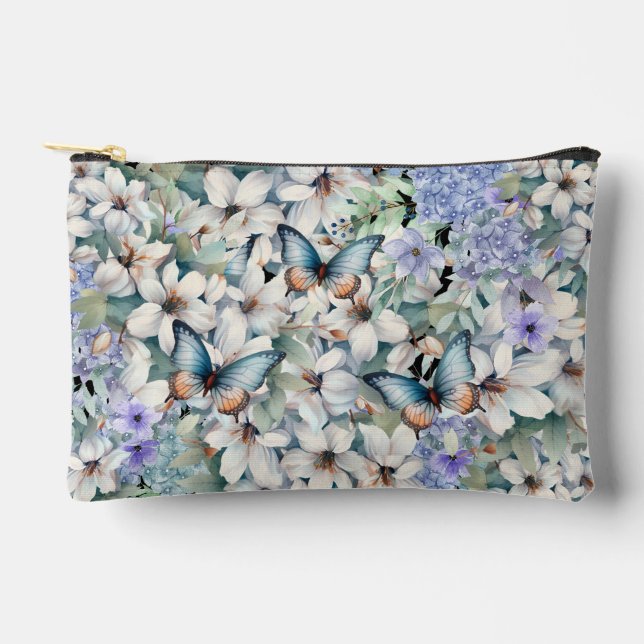 Stilvolle und elegante Schminktasche mit Blumen Zubehörtasche (Vorderseite)
