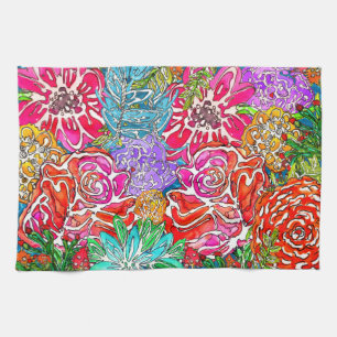 Stilvolle und farbenfrohe Blume Blumenkohl Küchent Geschirrtuch