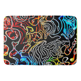 Stilvolle und farbenfrohe Neonmuster Form Badematte