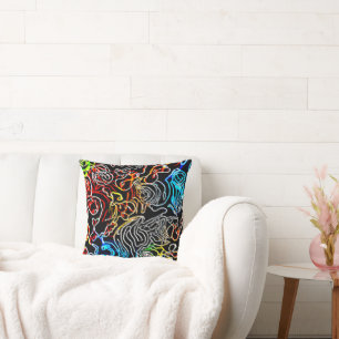 Stilvolle und farbenfrohe Neonmuster Form Kissen
