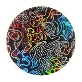 Stilvolle und farbenfrohe Neonmuster Form Schneidebrett