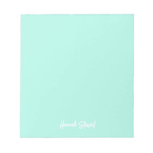 Stilvolle und trendige Mint Green Minimalistisch G Notizblock