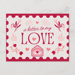 Stilvolle Valentinstag-Postkarte mit Liebesbotscha Postkarte