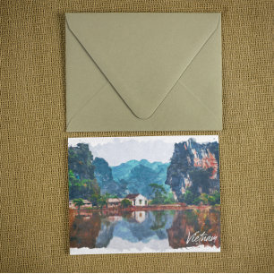 Stilvolle Vietnam Asia Landschaft Reise Postkarte