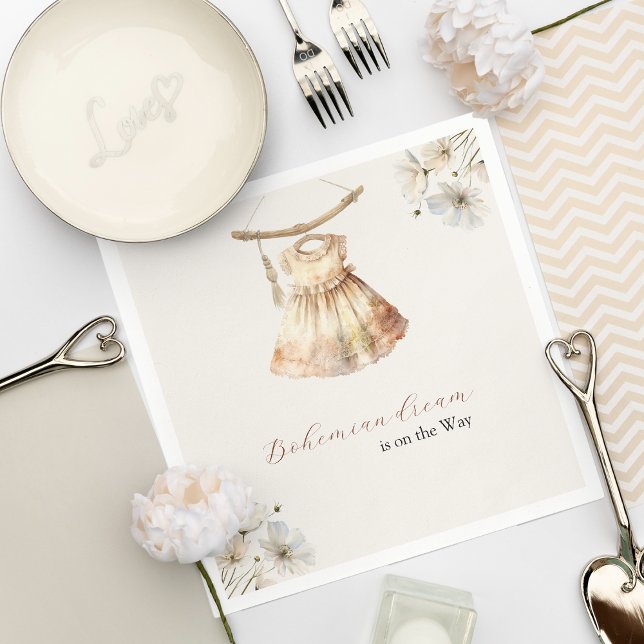 Stilvolle Vintag Dress Wildblumen Gitl Baby Shower Serviette (Stylish Vintage Dress Wildflowers Gitl Baby Shower Napkins
)