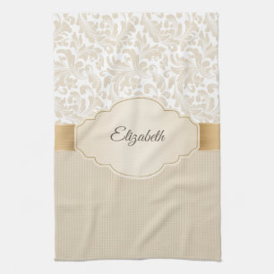 Stilvolle Vintage Damask Geschirrtuch