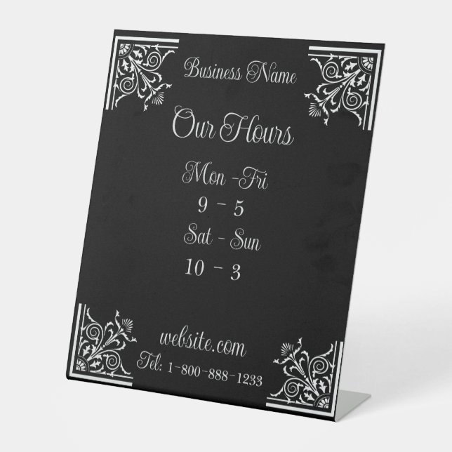 Stilvolle, Vintage Elegant Business Sockelschild (Vorderseite)