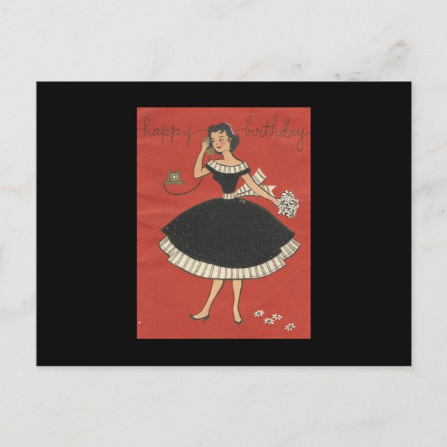 Stilvolle Vintage Geburtstagskarte Postkarte (Vorderseite)
