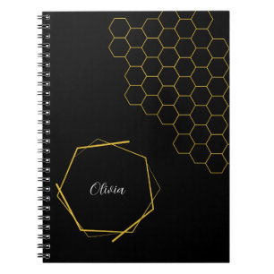 Stilvolle Vintage geometrische Hexagons Personalis Notizblock