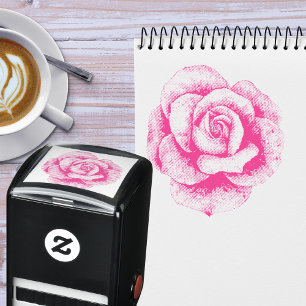 Stilvolle Vintage künstlerische Blume Etched Rose Permastempel