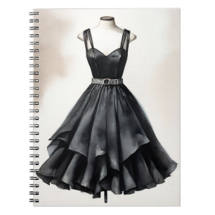 Stilvolle Vintage LBD Little Black Dress Wedding Notizblock