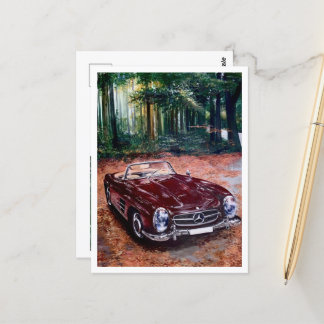 Stilvolle Vintage Retro-Autokarte Postkarte