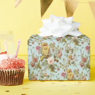 Stilvolle Vintage-Rosa-Rosen-Blumen-Kunstmuster Geschenkpapier