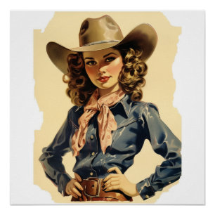 Stilvolle Vintage Trails: Wild West Whispers Poster