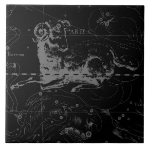 Stilvolle Vintage Widder-Konstellation durch Fliese