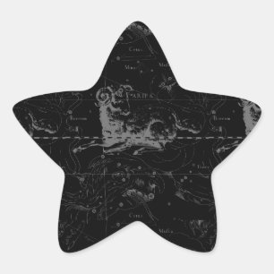 Stilvolle Vintage-Widder-Konstellation nach Heveli Stern-Aufkleber