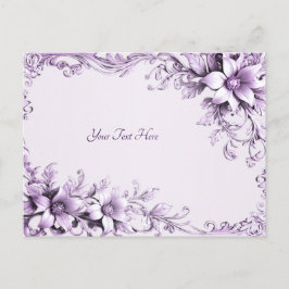 Stilvolle violette Blumen Postkarte