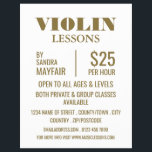 Stilvolle Violinwerbung Flyer<br><div class="desc">Stilvolle Violine Lessons Werbe-Flyer im Business Card Store.</div>