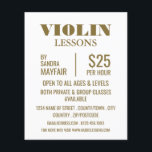 Stilvolle Violinwerbung Flyer<br><div class="desc">Stilvolle Violine Lessons Werbe-Flyer im Business Card Store.</div>