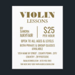 Stilvolle Violinwerbung Flyer<br><div class="desc">Stilvolle Violine Lessons Werbe-Flyer im Business Card Store.</div>