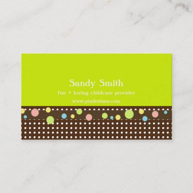 Stilvolle Visitenkarten für Kinderbetreuung Visitenkarte (Vorderseite)