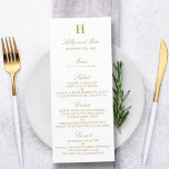 Stilvolle Vorlage des Gold & White Wedding Menüs<br><div class="desc">Feiern Sie stilvoll mit diesen trendigen Menükarten. Die Formulierung ist leicht zu personalisieren,  und Ihre Gäste werden begeistert sein,  wenn sie diese super stilvollen Menüs erhalten.</div>