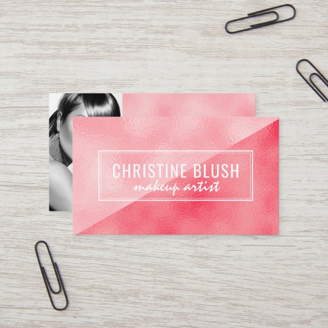Stilvolle Vorlage für Makeup Artist Business Card Visitenkarte (Vorderseite/Rückseite Beispiel)