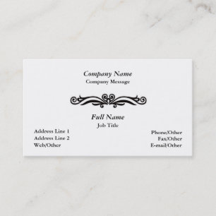 Stilvolle Vorlage mit weißer Swirl-Visitenkarte Visitenkarte